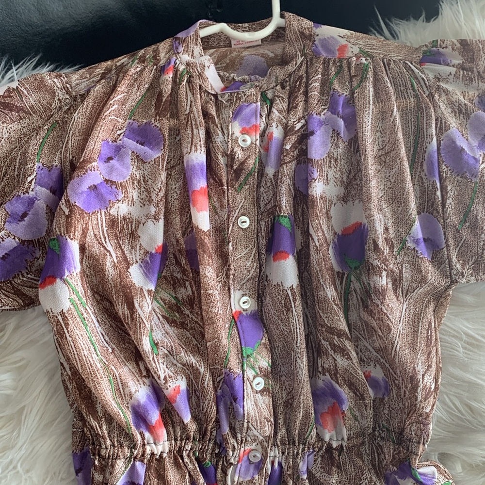 Sheer VINTAGE Secretary Sexy Top 70s 80s Authentic Time Piece